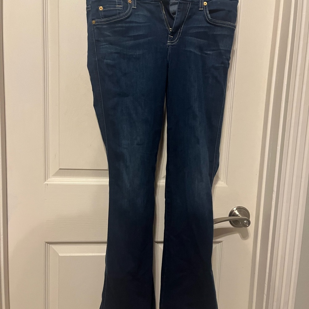 7 For All Mankind Dark Blue Flare Jeans